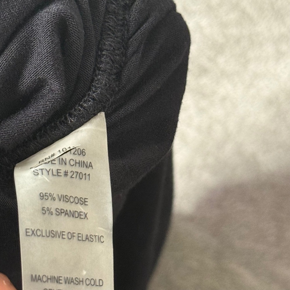Soft Surroundings Black Ruched Side Long Sleeve Top Size XS Stretch Minimalist - Picture 5 of 8